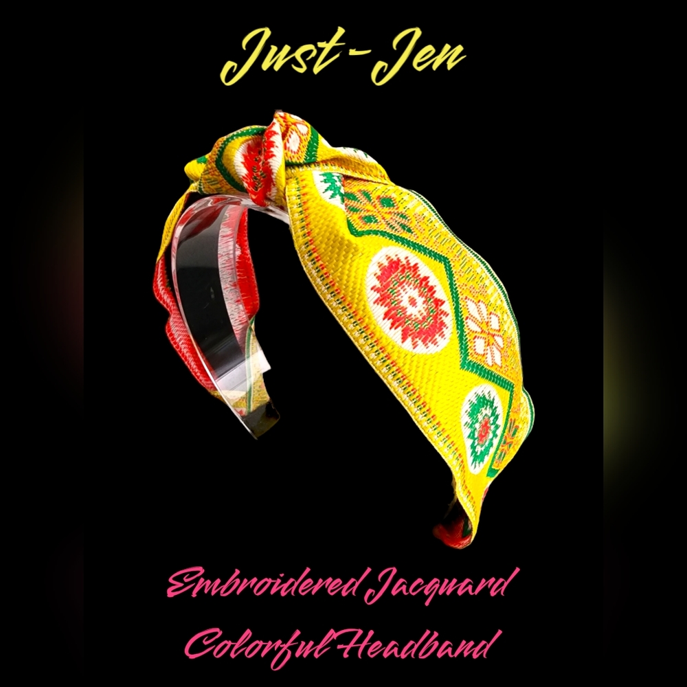- Bohemian Colorful Knotted Embroidered Jacquard Headband